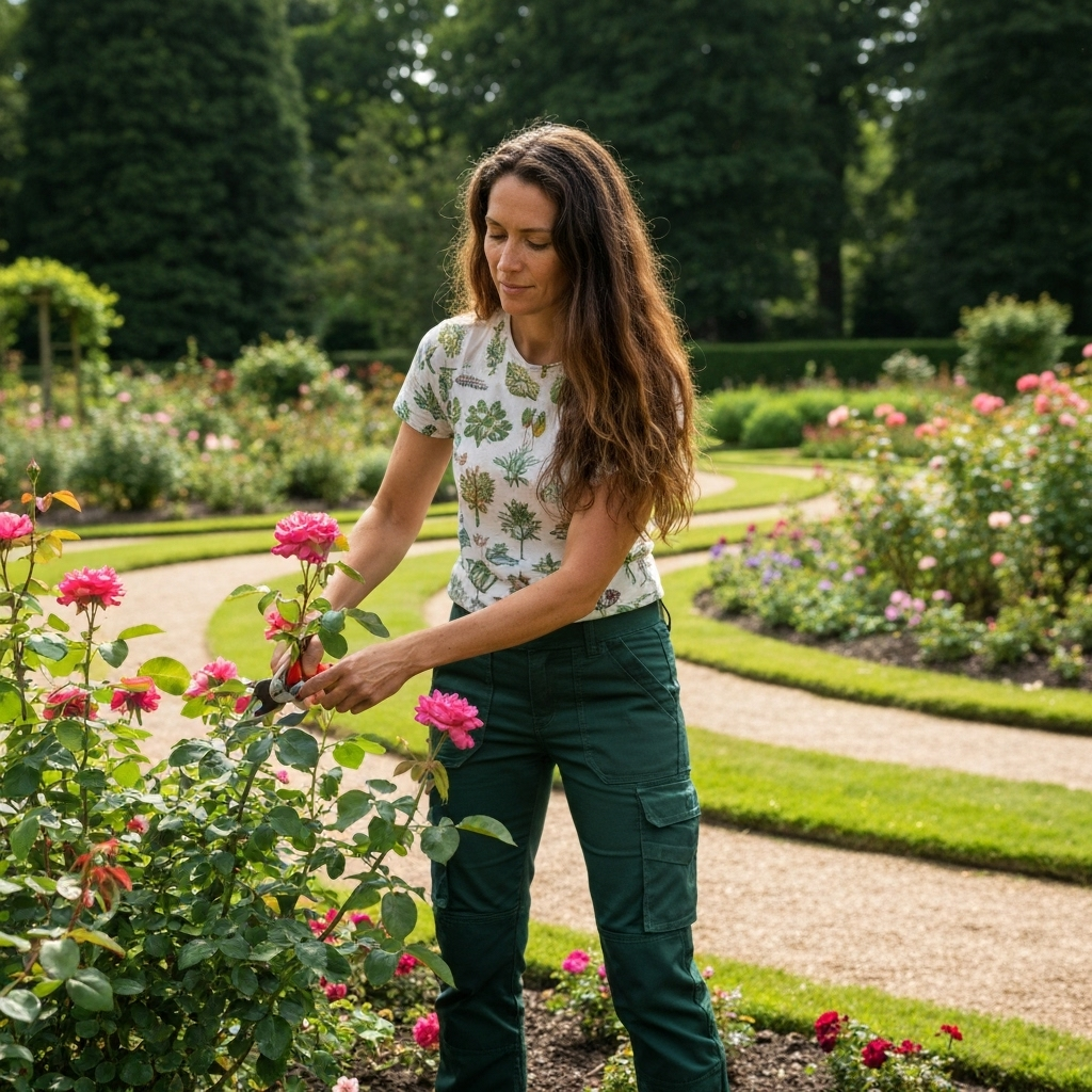 Professional gardener at work